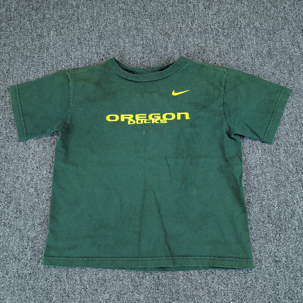 Nike Vintage Oregon Ducks T-Shirt Kids Size 6 Green Cotton NCAA Team Logo Tee
